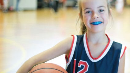 Girl With Athletic Mouthguard